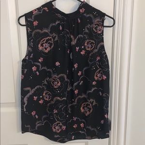 Rebecca Taylor like new size 4 silk shirt black